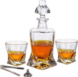 Glasmark Zestaw TWISTED do Whisky: Karafka + Dwie Szklanki + Kamienie + Szczypce + Skrzynia 3