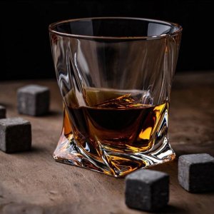 Glasmark Zestaw TWISTED do Whisky: Karafka + Dwie Szklanki + Kamienie + Szczypce + Skrzynia 7
