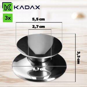 Kadax KADAX Uchwyt Do Pokrywki Gałka Garnków Pokrywek 3x 3
