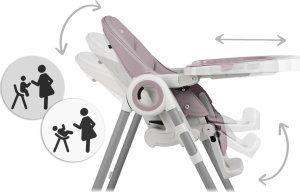 Krzesełko do karmienia ze stolikiem Nukido Belo wrzosowe 11