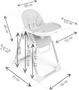 Krzesełko do karmienia ze stolikiem Nukido Belo wrzosowe 5