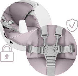 Krzesełko do karmienia ze stolikiem Nukido Belo wrzosowe 7