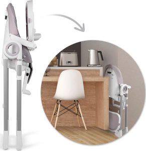 Krzesełko do karmienia ze stolikiem Nukido Belo wrzosowe 9