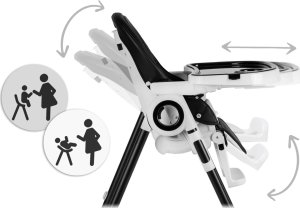 Krzesełko do karmienia ze stolikiem Nukido Belo czarne 4