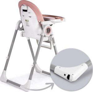 Ricokids Krzesełko do karmienia ze stolikiem Nukido Belo różowe + pałąk z zabawkami 4