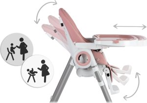 Ricokids Krzesełko do karmienia ze stolikiem Nukido Belo różowe + pałąk z zabawkami 5