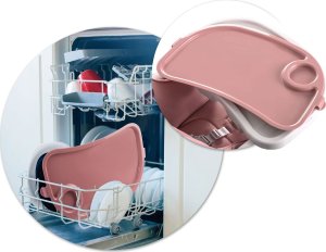 Ricokids Krzesełko do karmienia ze stolikiem Nukido Belo różowe + pałąk z zabawkami 9
