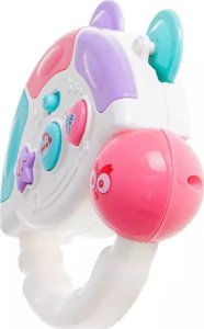 Fisher Price Grzechotka Interaktywna Tamburyn Dźwięki Kształty Muzyczna Zabawka Kolorowa 4