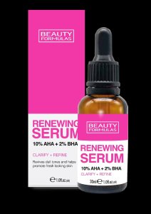 Beauty Formulas BEAUTY F TWARZ Serum 10% AHA+BHA odnawiające 30ml 1