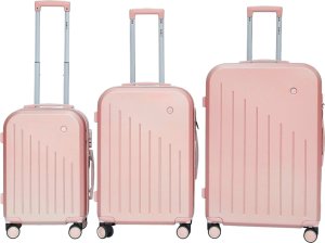 Bituxx Zestaw Walizek na kółkach komplet XL+L+M Rosegold Barut ABS Solidne 1