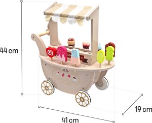 Melissa & Doug Drewniana lodziarnia na kółkach beżowy Uniwersalny 5