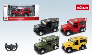 Rastar Land Rover Defender zielony RASTAR model 1:14 Zdalnie sterowanie auto + Pilot 2,4 GHz + Ręcznie otwierane drzwi 2