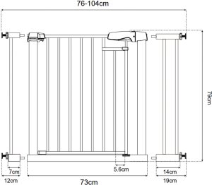 Barierka bramka zabezpieczająca 76-104 cm x 79 cm 9