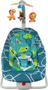 LeanToys Leżaczek Bujaczek 2w1 Dziecięcy Bujak Fotelik Dźwięki Wibracje Żabka 3