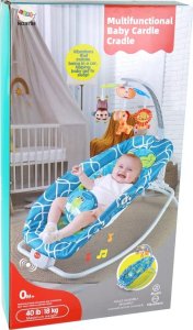 LeanToys Leżaczek Bujaczek 2w1 Dziecięcy Bujak Fotelik Dźwięki Wibracje Żabka 5