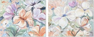 Bigbuy Home Obraz Home ESPRIT Kvety Shabby Chic 100 x 3,7 x 80 cm (2 Sztuk) 1