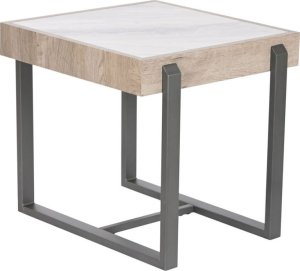 Bigbuy Home Stolik Home ESPRIT Biały Szary Naturalny Metal 50 x 50 x 50 cm 1