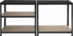 kontrast Regał magazynowy metalowy 150x75x30 5 półek x 150kg czarny 2