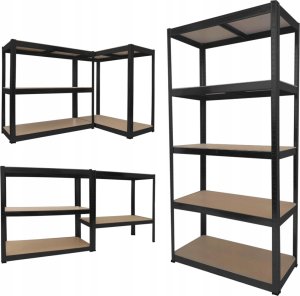 kontrast Regał magazynowy metalowy 150x75x30 5 półek x 150kg czarny 3