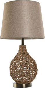 Bigbuy Home Lampa stołowa Home ESPRIT Brązowy Beżowy Złoty Naturalny 50 W 220 V 33 x 33 x 60 cm 1