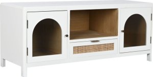 Bigbuy Home MebleTV Home ESPRIT Biały Szkło Drewno paulowni 120 x 40 x 50 cm 1