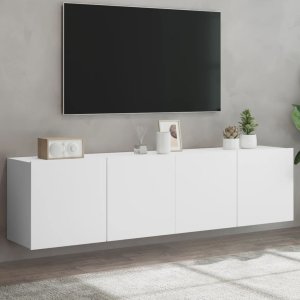 vidaXL vidaXL Ścienne szafki TV, 2 szt., białe, 80x30x41 cm 1