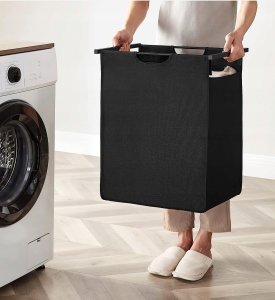 Kosz na pranie Vasagle Kosz Na Pranie, Kosz Na Pranie, Wysuwana I Wyjmowana Torba Na Pranie, Półka, Metalowa Rama, 65 L, 50 X 33 X 72 Cm, Rustykalny Br 17