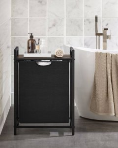 Kosz na pranie Vasagle Kosz Na Pranie, Kosz Na Pranie, Wysuwana I Wyjmowana Torba Na Pranie, Półka, Metalowa Rama, 65 L, 50 X 33 X 72 Cm, Rustykalny Br 4