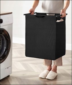 Kosz na pranie Vasagle Kosz Na Pranie, Kosz Na Pranie, Wysuwana I Wyjmowana Torba Na Pranie, Półka, Metalowa Rama, 65 L, 50 X 33 X 72 Cm, Rustykalny Br 10