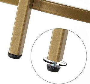 Vasagle Okrągły Stolik Kawowy, Szklany Stolik Ze Stalową Ramą, Stół Do Salonu, Stolik Pod Sofę, Szkło Hartowane, Złoto Lgt21g 7