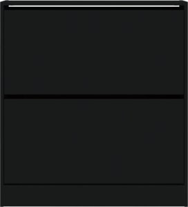 vidaXL Szafka na buty, czarna, 80x21x87,5 cm, materiał drewnopochodny 5