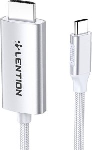 Kabel Baseus Kabel USB-C do HDMI 2.0 Lention CU707, 4K60Hz, 1Gbps, 3m (srebrny) 1