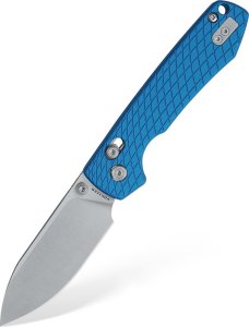 Cedrus Nóż składany Vosteed Raccoon CB Crossbar Lock Satin Nitro-V Blue Aluminium A0512 1