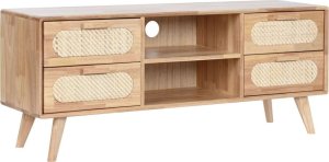 Bigbuy Home MebleTV Home ESPRIT Naturalny Metal Drewno kauczukowe 120 x 30 x 48 cm 1