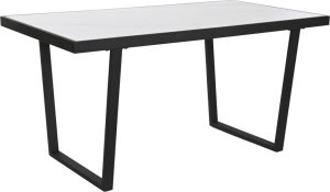 Bigbuy Home Stoły do Jadalni Home ESPRIT Biały Czarny Metal 150 x 80 x 75 cm 1