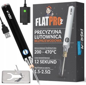 Techrebal Belaidis FlatPro2 lituoklis su temperatūros reguliatoriumi - 200-470 laipsnių - juodas - Webski 1