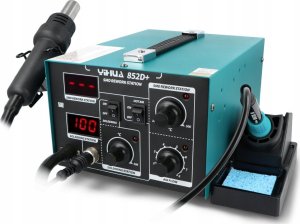 Techrebal Stacja lutownicza 2in1 Yihua 852D+ z gorącym powietrzem Hotair 600W 6