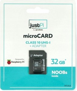 Karta JustPi justPi Micro SD atminties kortelė 32GB 100MB/s klasė 10 + Raspberry Pi OS sistema 1