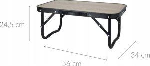 ProGarden Składany stolik kempingowy, czarny, 56 x 34 x 24 cm 2