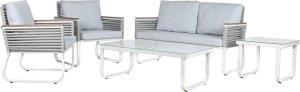 Bigbuy Home Zestaw Stół i 3 Krzesła Home ESPRIT Szary Stal Poliwęglany 128 x 69 x 79 cm 1