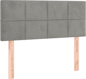 vidaXL vidaXL Łóżko kontynentalne z materacem i LED, jasnoszare, 120x190 cm 8