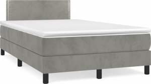 vidaXL vidaXL Łóżko kontynentalne z materacem i LED, jasnoszare, 120x190 cm 3