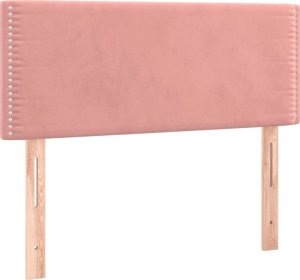 vidaXL vidaXL Łóżko kontynentalne z materacem i LED, róż, 120x190 cm, aksamit 8
