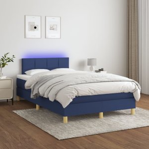 vidaXL vidaXL Łóżko kontynentalne z materacem, niebieskie 120x190 cm, tkanina 4