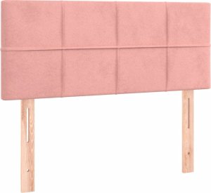 vidaXL vidaXL Łóżko kontynentalne z materacem i LED, róż, 120x190 cm, aksamit 8