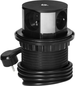 Orno Gniazdo wysuwane z blatu z ładowarką indukcyjną ładowarką USB i przewodem 15m 3x2P Z Qi 1.2.4 max. 10W 2xUSB QC 3.0 OR-GM-9017 3