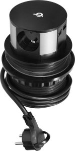 Orno Gniazdo wysuwane z blatu z ładowarką indukcyjną ładowarką USB i przewodem 15m 3x2P Z Qi 1.2.4 max. 10W 2xUSB QC 3.0 OR-GM-9017 5