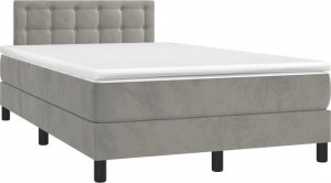 vidaXL vidaXL Łóżko kontynentalne z materacem i LED, jasnoszare, 120x190 cm 3