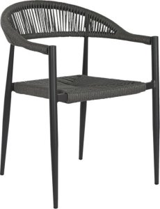 Bigbuy Home Zhradn stolika Home ESPRIT Czarny Ciemny szary Aluminium Rattan 56 x 60 x 78 cm 1