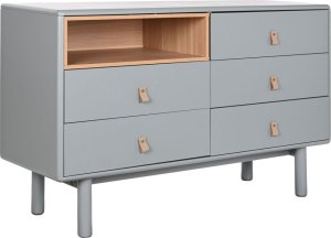 Bigbuy Home Komoda Home ESPRIT Niebieski Szary Naturalny polipropylen Drewno MDF 120 x 40 x 75 cm 1